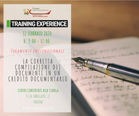 T.E. "La corretta compilazione dei documenti in un credito documentario" (Padova, 12 febbraio 2020)