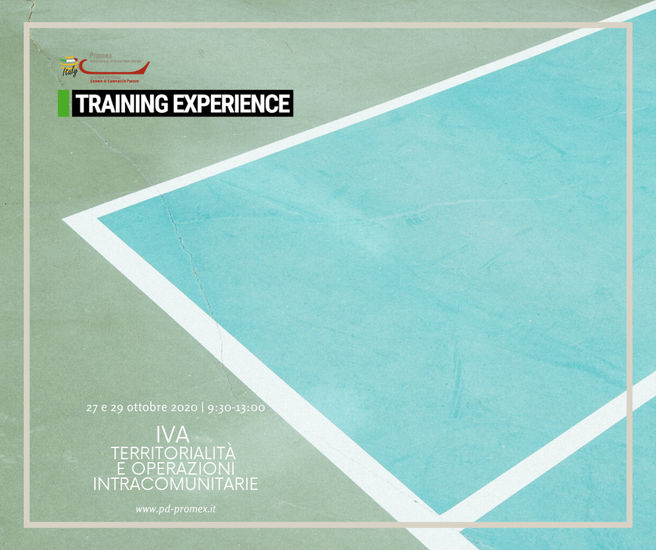 T.E.w. Iva | Territorialità e operazioni intracomunitarie (27 - 29.10.20)